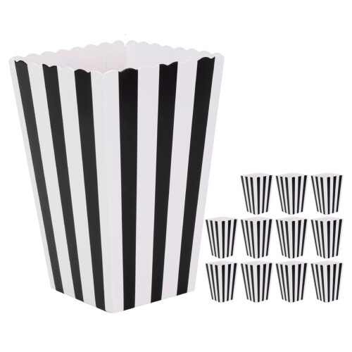 12Pièces Boîtes Paper Noires Pour Popcorn Snacks En 2