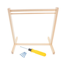 Set Doll Garment Rack Wooden Hanger Organizer For Dollhouse