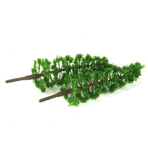 20pcs 1:100 Plastic Fir Trees Model Train Scenery Landscape (Green) 1
