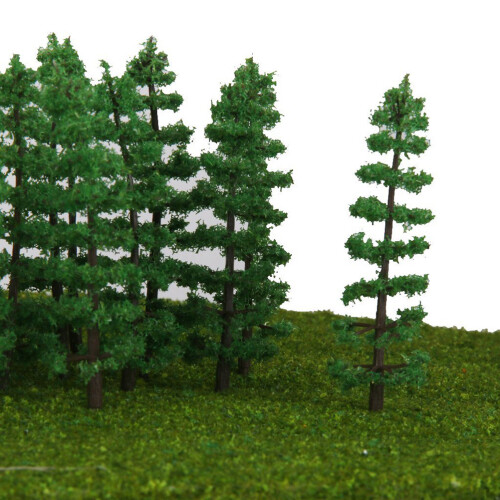 20pcs 1:100 Plastic Fir Trees Model Train Scenery Landscape (Green) 2