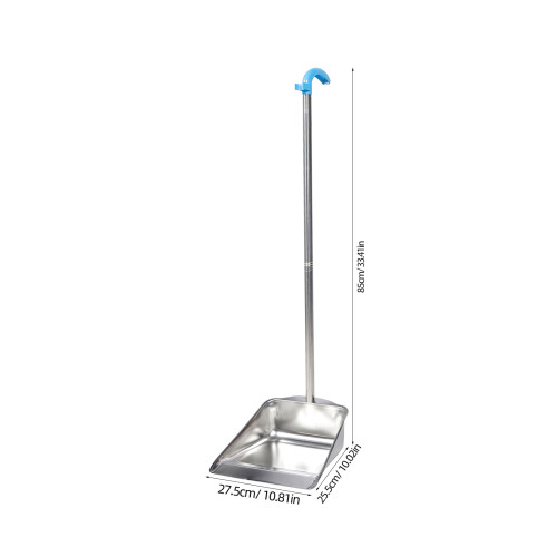 Stainless Steel Garbage Silver Long Handle Dustpan for Home 1