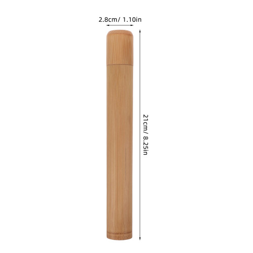 2 Unidades Estuche Portátil De Bambú Para De Viaje 1