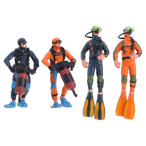 4Pcs Pvc Simulation Diver Decoration Mini Sand Table Scene Figure 2