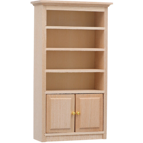 1Pc Practical Miniature Wooden Bookshelf Durable Mini House Accessory