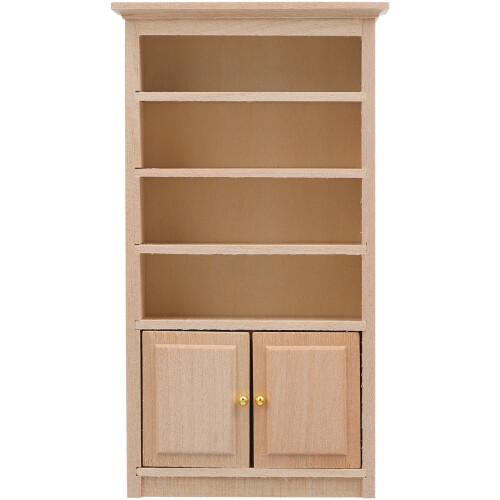 1Pc Practical Miniature Wooden Bookshelf Durable Mini House Accessory 1