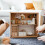 1Pc Practical Miniature Wooden Bookshelf Durable Mini House Accessory 9