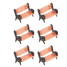 6Pcs Mini Bench Models Dollhouse And Park Benches