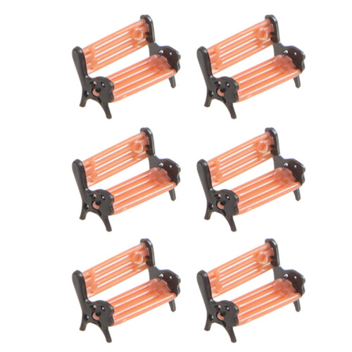 6Pcs Mini Bench Models Dollhouse And Park Benches