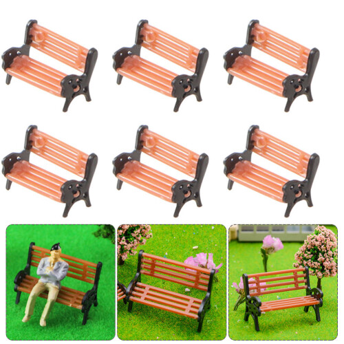 6Pcs Mini Bench Models Dollhouse And Park Benches 2