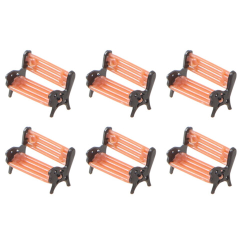 6Pcs Mini Bench Models Dollhouse And Park Benches 1