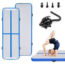 (Blue, 300 x 100 x 10cm) 3M / 4M Inflatable Gymnastics Mat Tumbling Mat