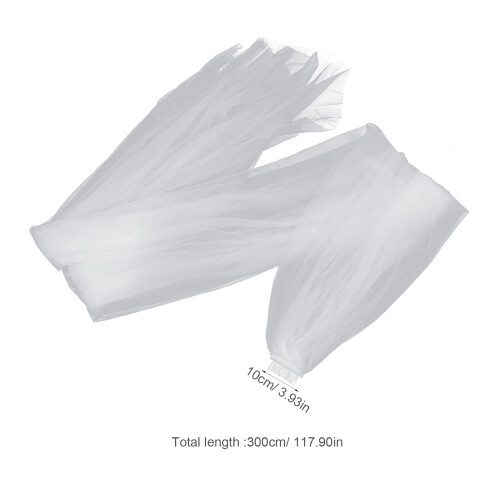 3M Long Double Layer Tulle Wedding Veil With Side Comb For Bride 2