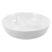 Divided Ceramic Serving Platter: Microwave-Safe 3-Compartment Plate
