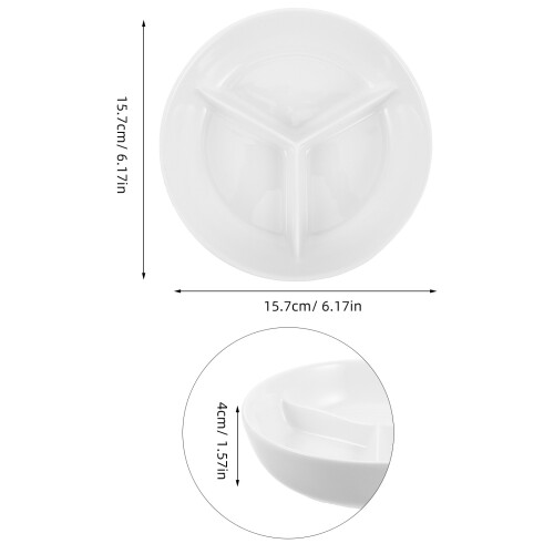 Divided Ceramic Serving Platter: Microwave-Safe 3-Compartment Plate 2