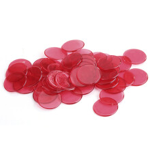 80Pcs Transparent Red Plastic Chips Counting Markers Supplies