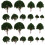 20Pcs Model Scenery Landscape Trees 3Cm-8Cm Dark Green 11
