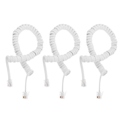 3Pcs Coiled Phone Cord For Landline Durable Telephone Cable