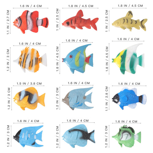 12Pcs Mini Tropical Fish Figure Kids Learning Educational Toy 1