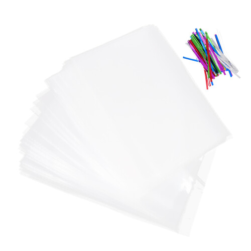 100 Sets Airtight Bread Bags Gusseted Poly Storage Wrappers