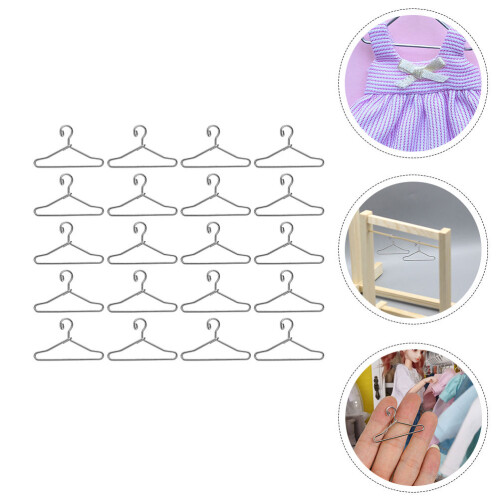 25Pcs Metal Doll Clothes Hangers Practical Coat Rack Support 2