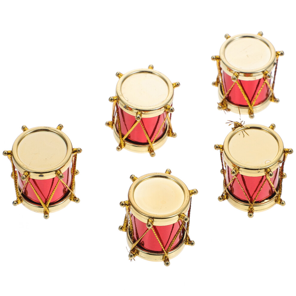 Photos - Other Toys 5 Pcs Mini Drum Model Decor Doll House Musical Instrument Miniature
