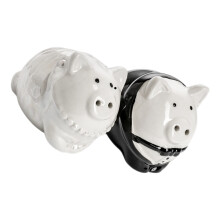 One Pair Ceramic Pig Shaped Salt And Sugar Shaker