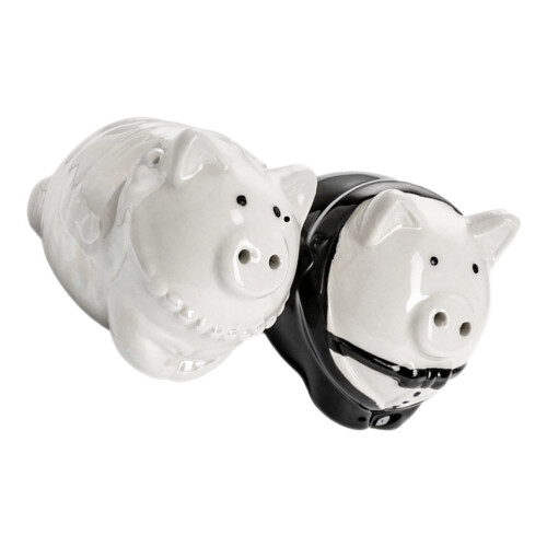 One Pair Ceramic Pig Shaped Salt And Sugar Shaker