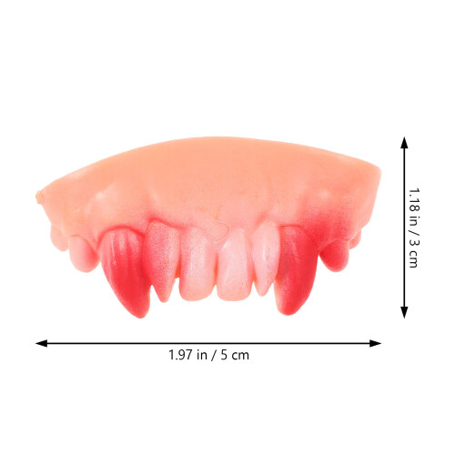 5Pcs Fake Teeth Gnarly Vampire Denture For Halloween Party 2