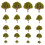 20Pcs Model Scenery Trees Yellow Green 3Cm-8Cm Landscape Props 8