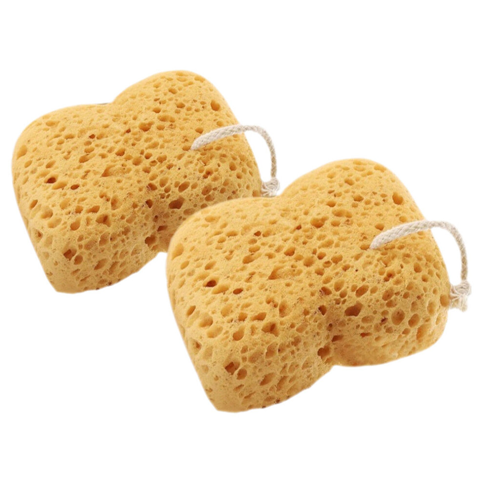 Artibetter Light/Brown 2Pcs Honeycomb Sponge For Shower Exfoliating Body Scrubber Bath