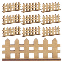 12Pcs Miniature Wood Picket Fence For Dollhouse Fairy Garden Decor