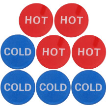 4 Pairs Red Blue Waterproof Faucet Indicator Stickers