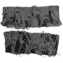 One Pair Halloween Beggar Black Ragged Punk Gloves Black Grey
