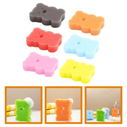 6 Pezzi Spugne Bagno A Cartone Animato Per 1