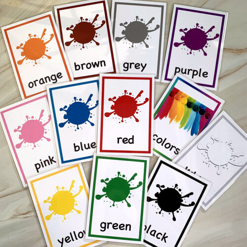 12 Fogli Carte Didattiche E Parole Inglese Bambini 2