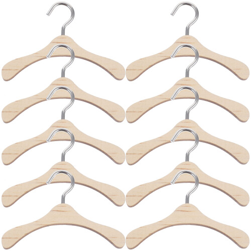 10 Appendiabiti In Legno Per Bjd, 7,5 Cm 1