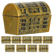10Pcs Mini Pirate Treasure Chests Plastic Jewelry Storage Box For Kids