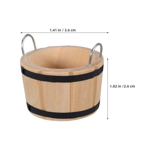 5 Secchiello Miniatura in Legno per Decorazione Cucina 1