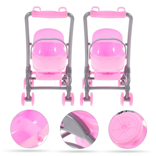 Carriage Stroller Toy Model Plastic 2pcs 2