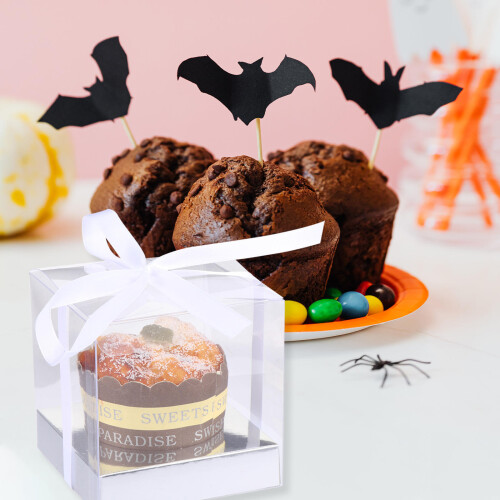 12 Scatole Per Torta In Pvc Trasparenti Con Nastro 2