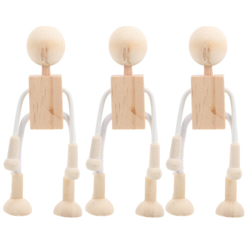 3 In Legno Bianco Grezzo Da Per Bambini