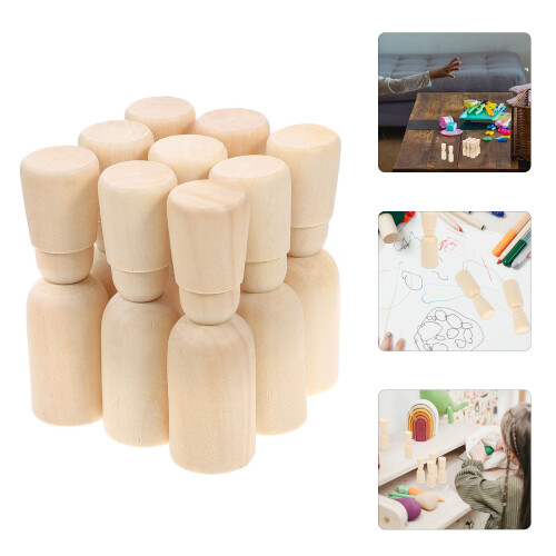 20 Pezzi Legno Con Cappello Fai Da Te Per Pittura 2