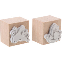 2 Sztuki Stempel Drewniany Do Dziennika, Kartki, Albumy Memory