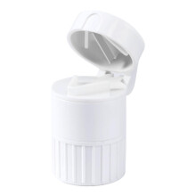 Pill Crusher and Cutter | 4In1 Pill Organizer | Grinder With Drinking Cup | White, 1.97 x 1.97 x 3.74 In