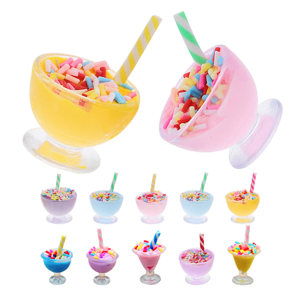 12 Sztuk Miniatury Loda Dla Domku Lalek Z żYwicy, Figurka Mini Dessert-image