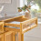 SoBuy Desserte Cuisine Bambou Roulettes Extensible 10