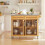 SoBuy Desserte Cuisine Bambou Roulettes Extensible 15