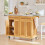 SoBuy Desserte Cuisine Bambou Roulettes Extensible 16