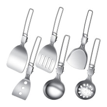 Camping Kitchen Set 6Piece Portable Utensils NonSlip Tools For Barbecue Grill Travel