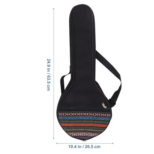 1Pc Four Strings Banjo Container Black Cotton Padded Portable Bag 2